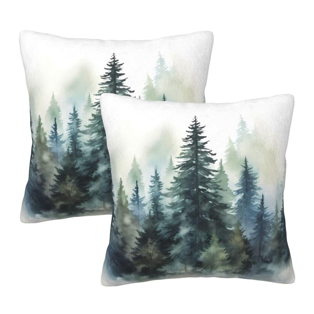 5562 Trees Throw Pillow Covers 18 X 18 Inch Set of 2 Pillow Cases